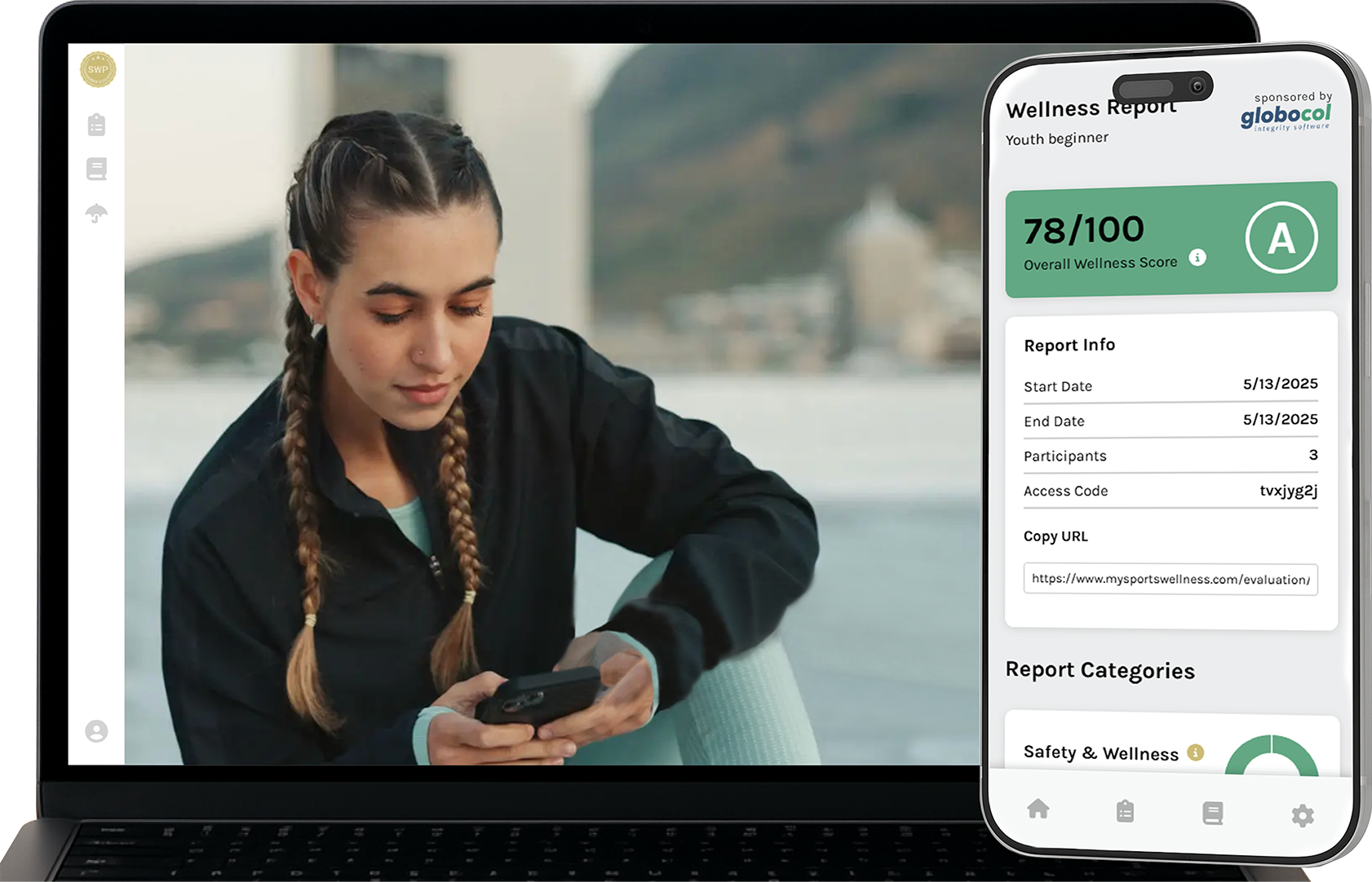 Sports Wellness Platform on laptop and phone